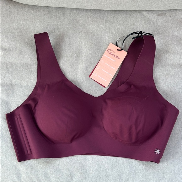 Honeylove Seamless V-Neck Bra - Deep Burgundy - Picture 1 of 9